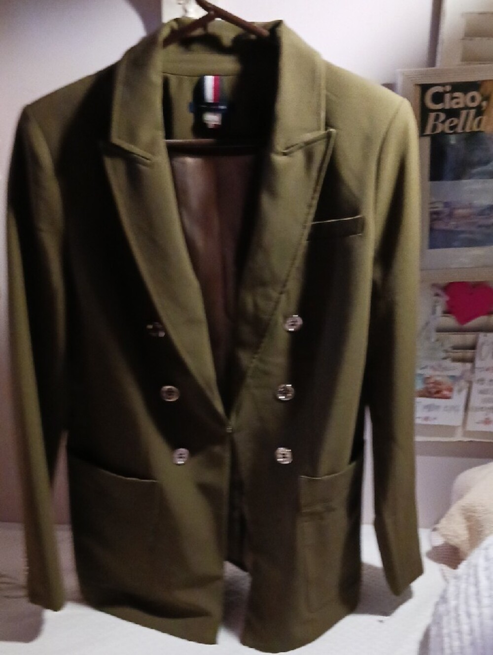 Stunning! Tommy Hilfiger Olive Double Breasted Design Jacket 12 *New* - Picture 9 of 9